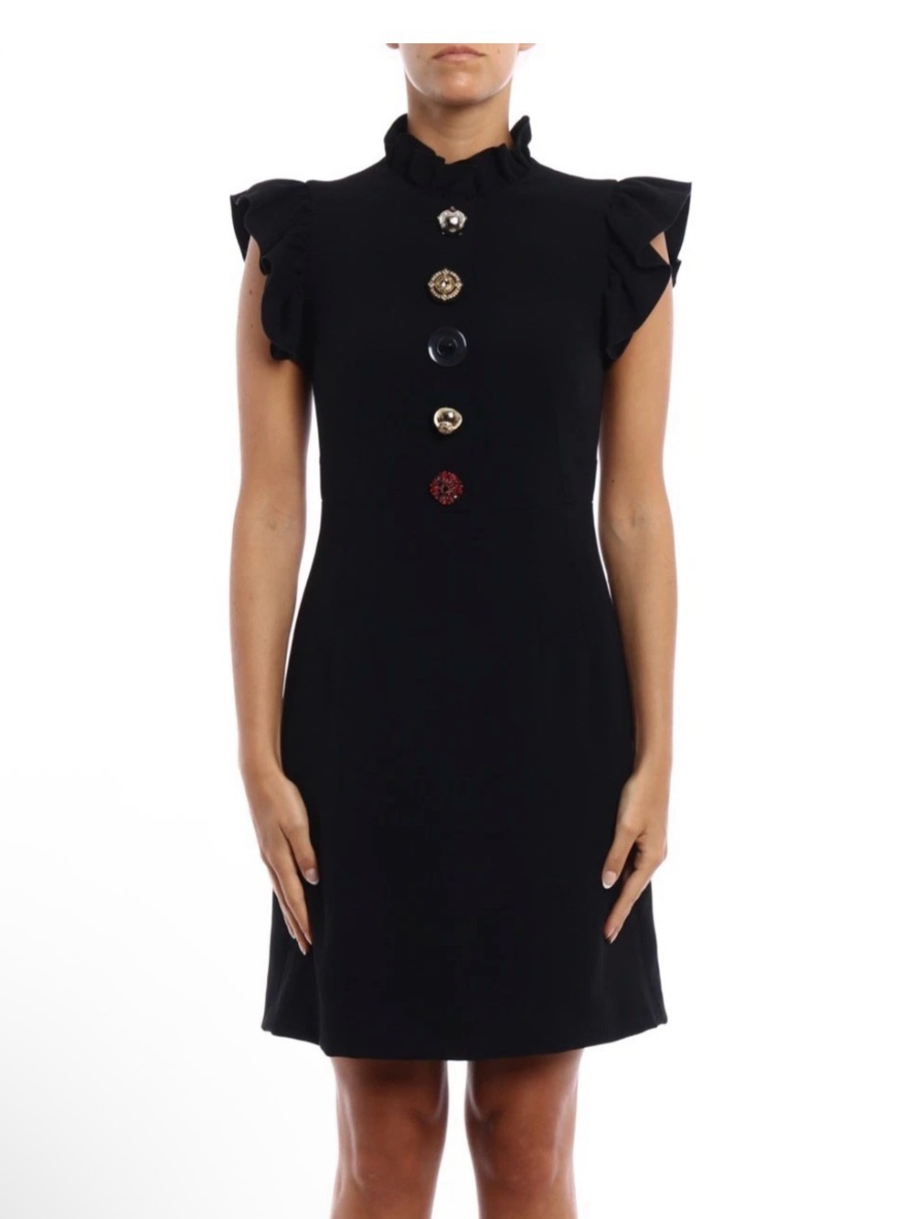 ❤️NEW Dolce Gabbana Silk fully liened liened Cady jewelry button Dress